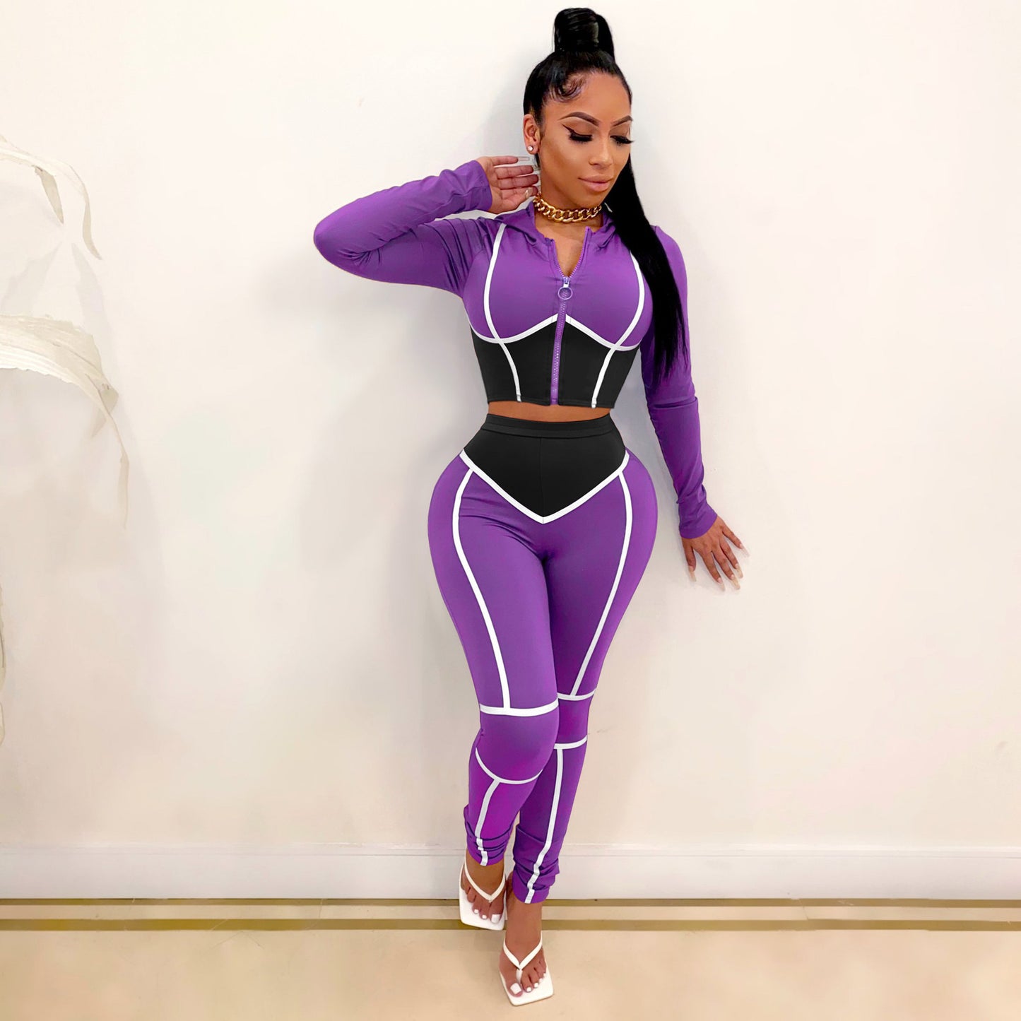 Tight Two-Piece Sports Suit For Women