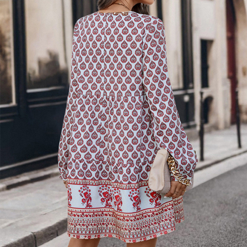 Positioning Printing Loose Dress