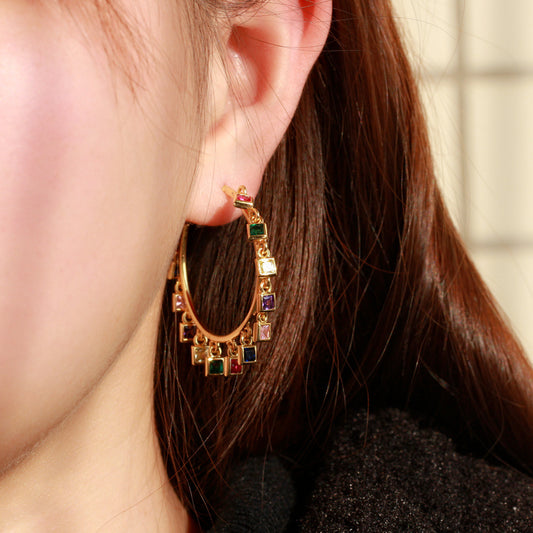 Ladies' Celebrity Tassel Hoop Earrings