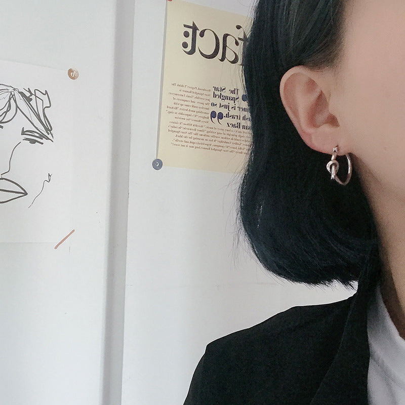 Women's Character Knot Twist Hoop Earrings