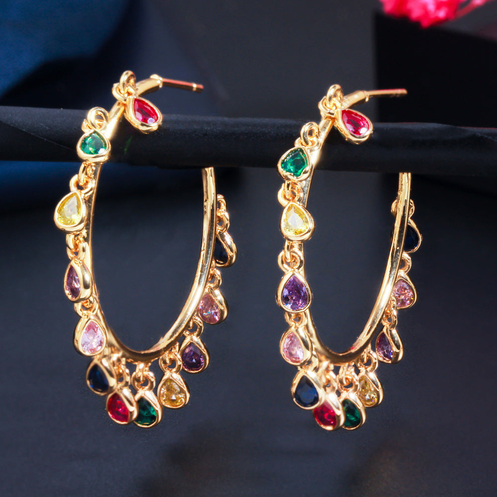 Ladies' Celebrity Tassel Hoop Earrings