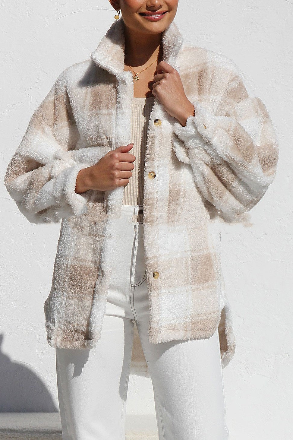 Women's  Arctic Plush Plaid Jacket