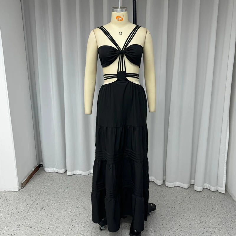 Tube-Top Solid-Colour Long Dress