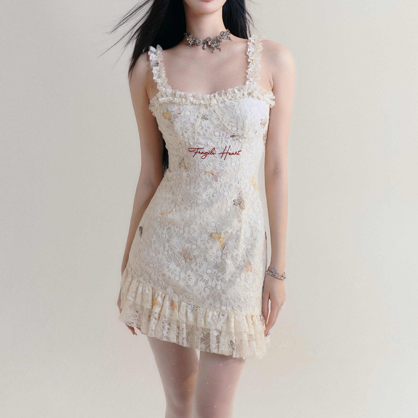 Slim Lace Embroidery Dress