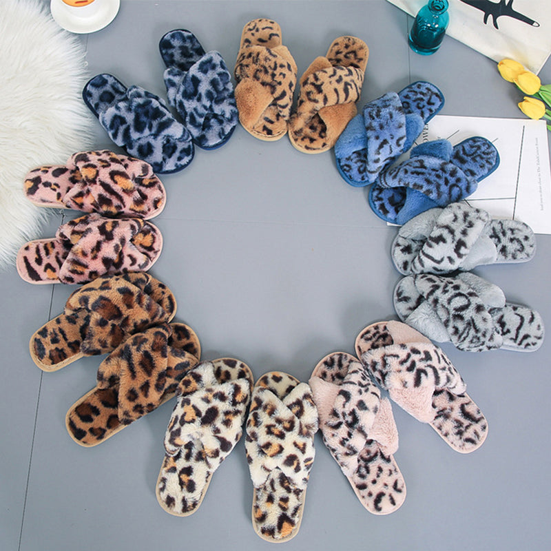 Fuzzy Flat Bedroom Slippers For Women