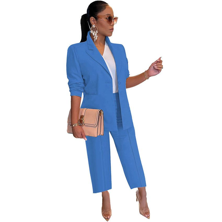 Solid Two-Piece Female Suit