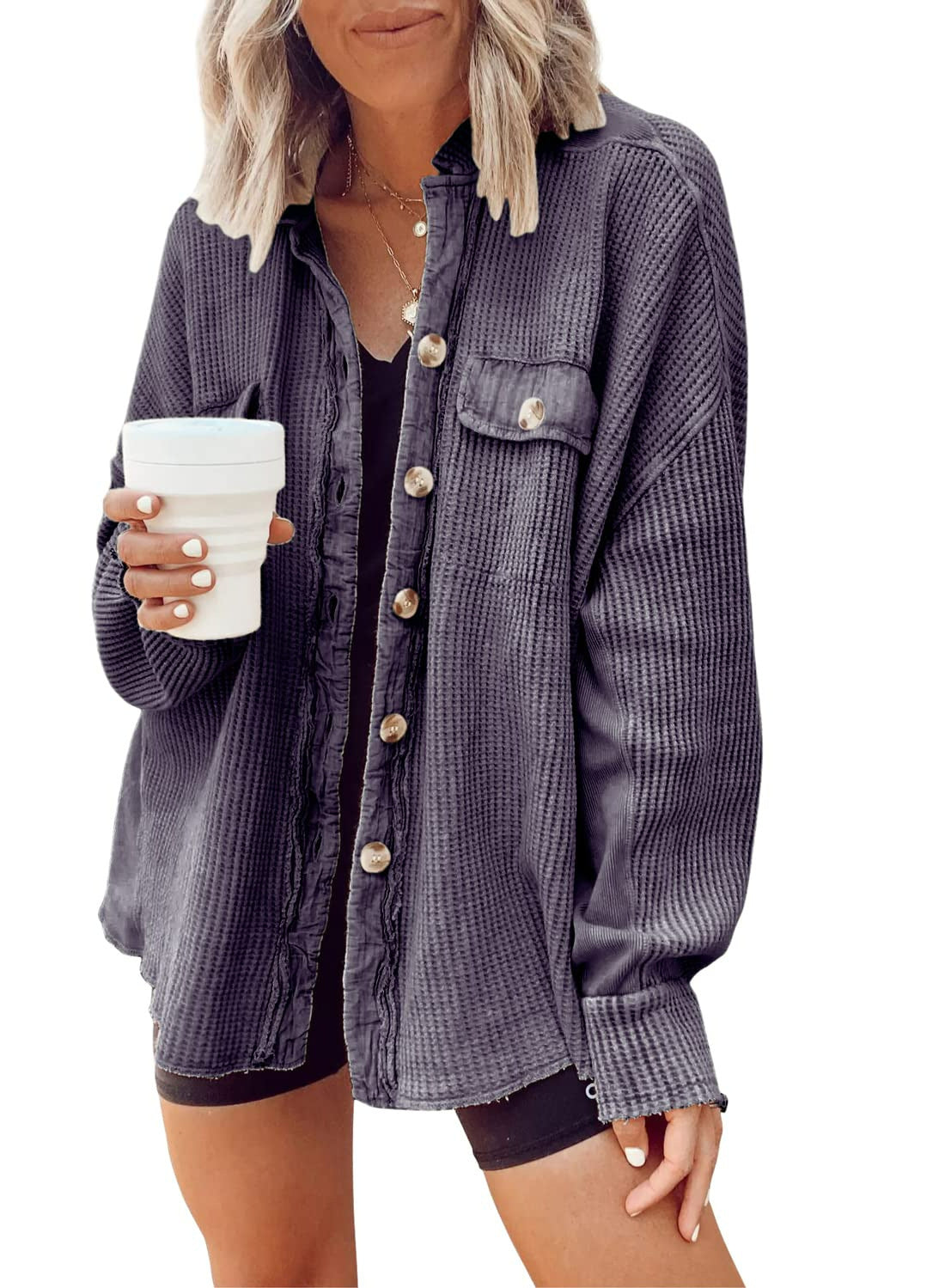 Button Shirt Fashion Jacket For Women