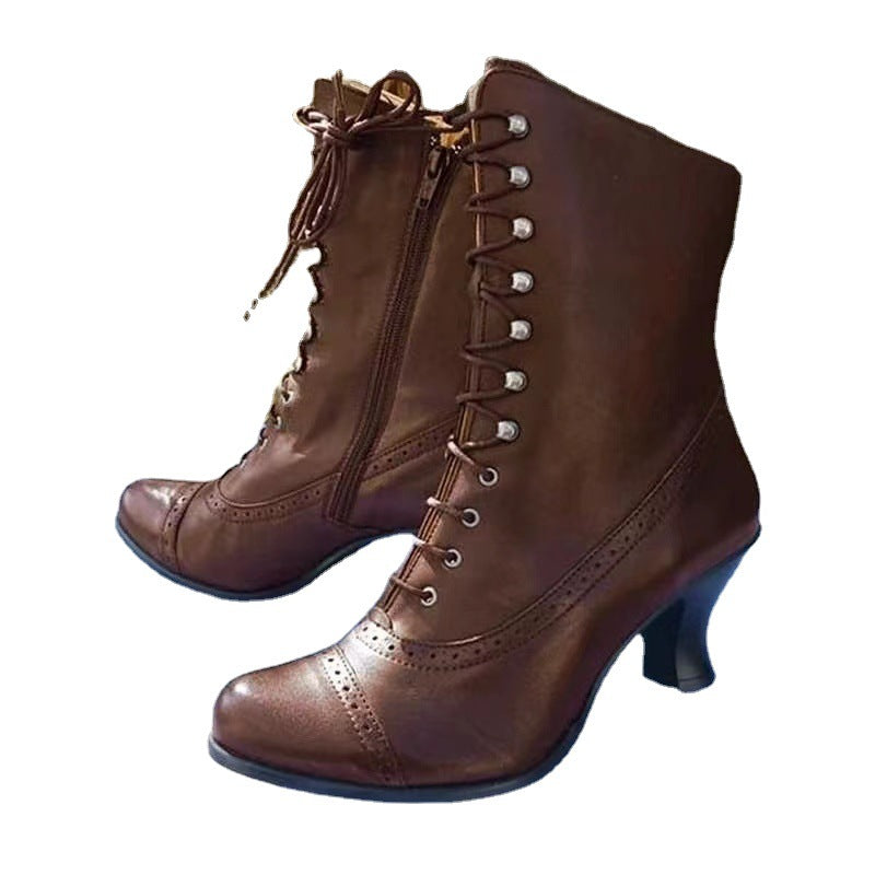 Retro Rivet Pointed-Toe Boots