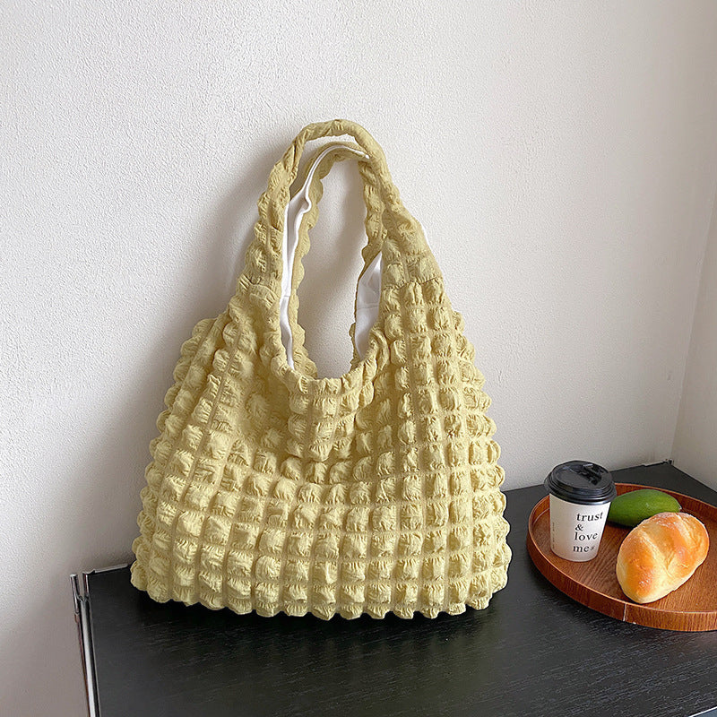 Pleated Puff Large-Capacity Shouder Handbag For Women