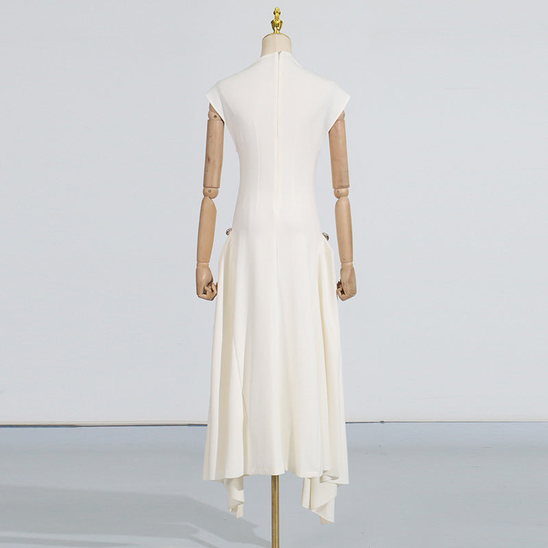 Elegant Flutter Sleeve Long Dress