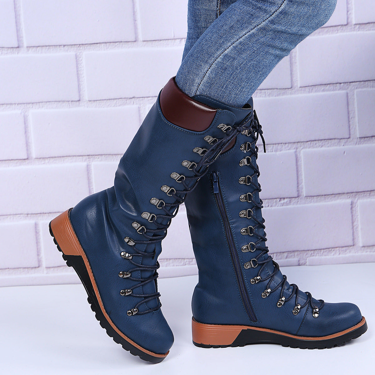 Lace-Up Vintage Platform Boots