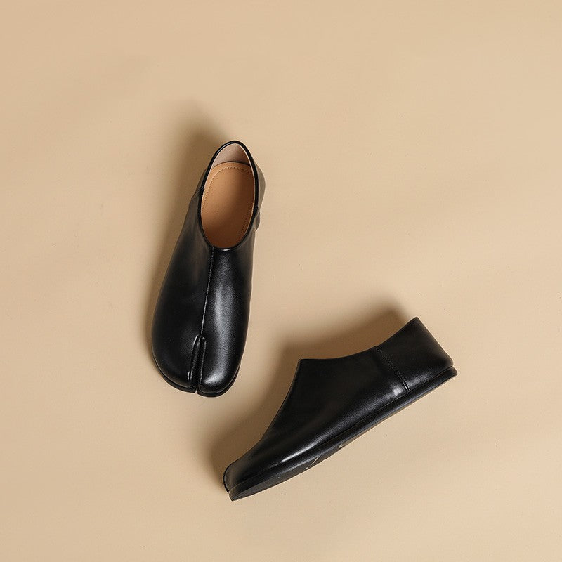 Vegetable Tanned Sheepskin Split-Toe Shoes For Women