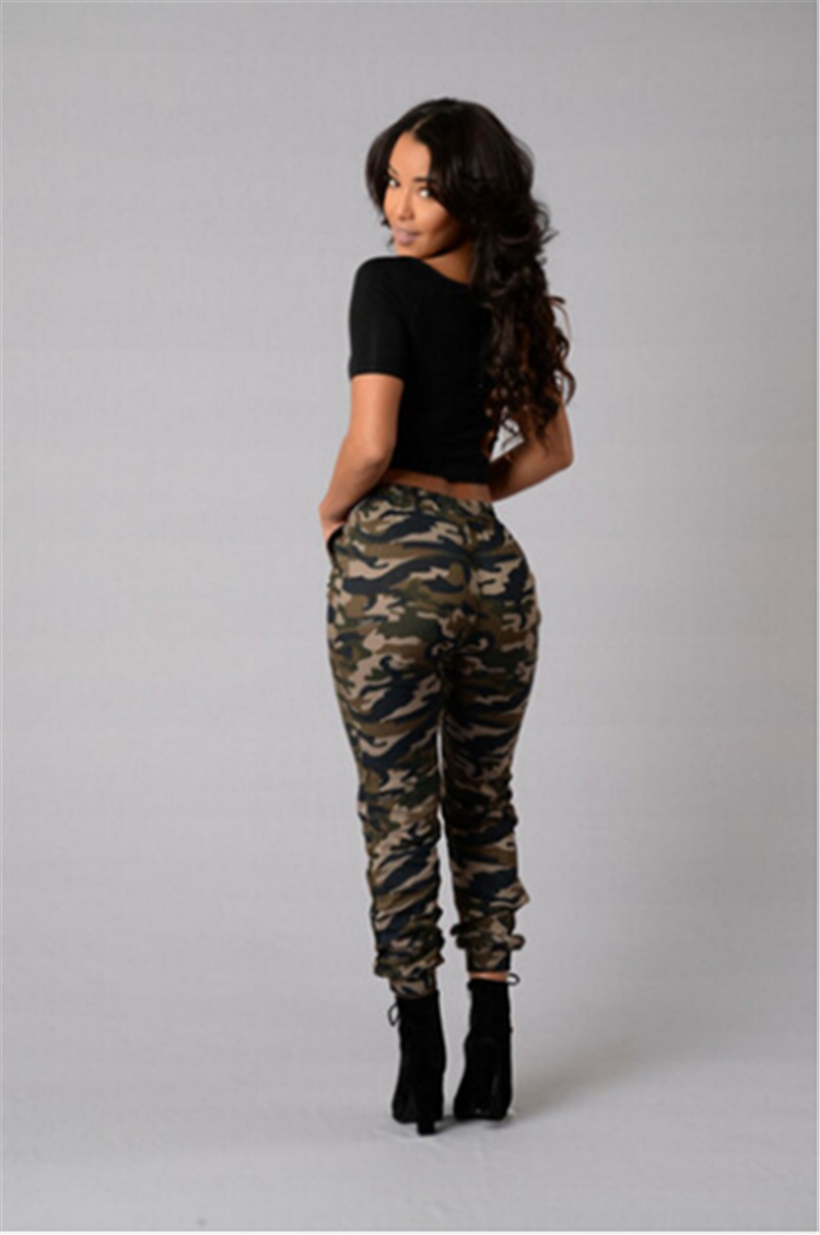 Print Camouflage Trousers for Women