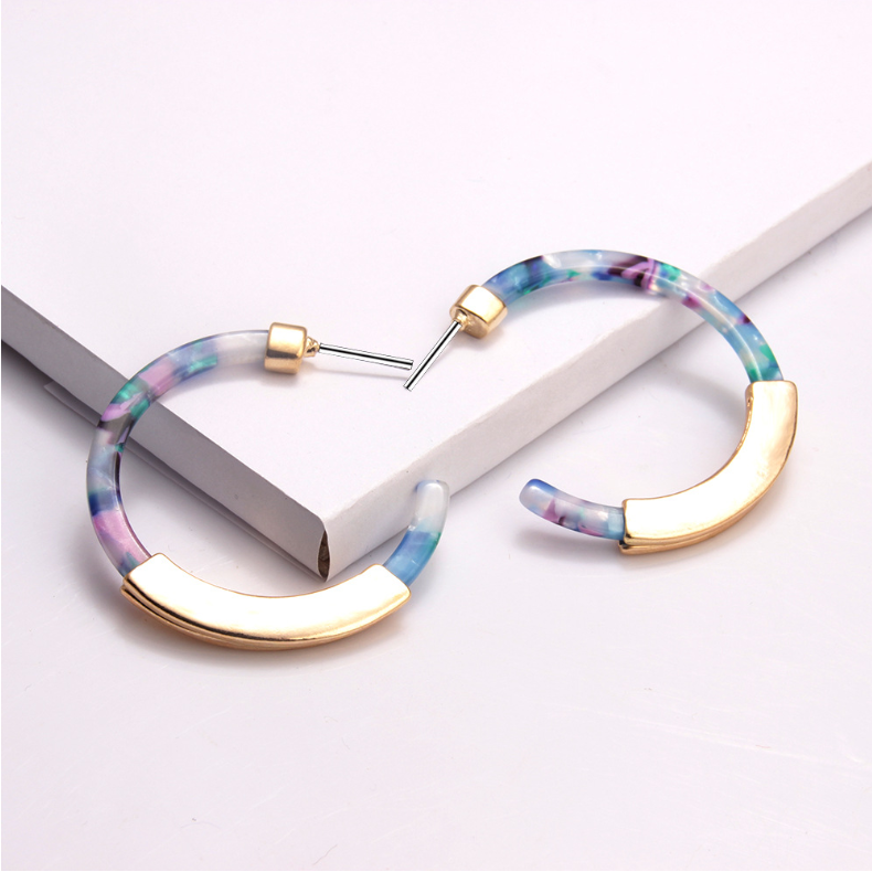 Fashion Bohemia Acrylic Acetate Hoop Earrings