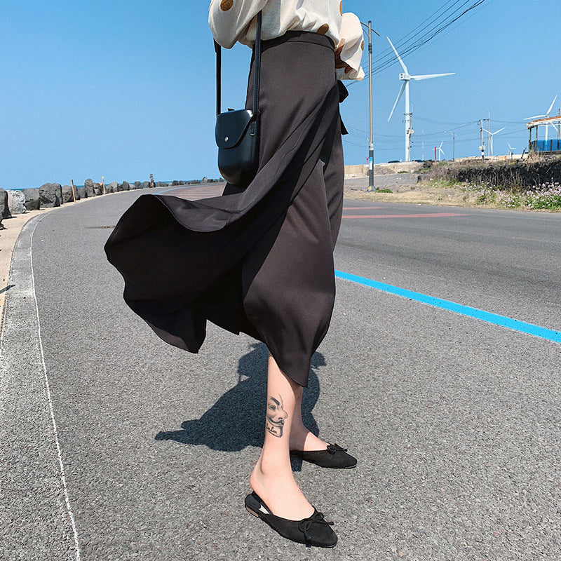 One-piece lace-up skirt