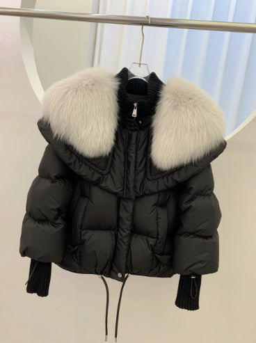 High-End Fox Fur Collar Luxury Puffer Jacket