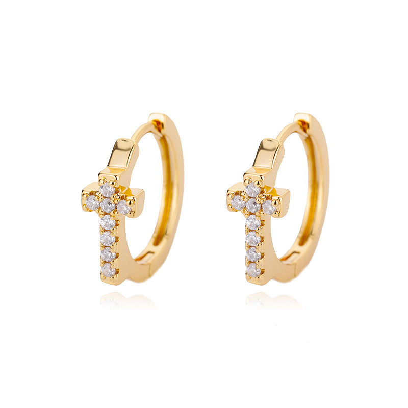 Stainless Steel Hoop Earrings For Women Gold Color