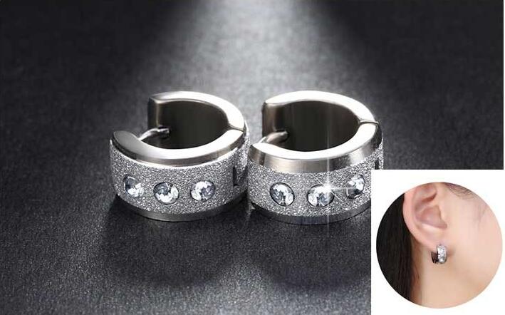 Punk Rock Stainless Steel Small Hoop Earrings For Women