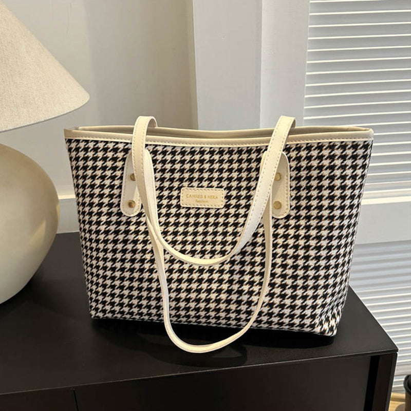 Houndstooth Shoulder Handbag