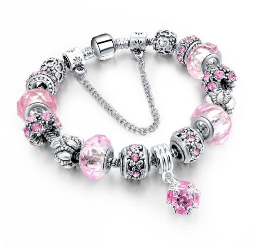 Crystal Beads Bracelets & Bangles - Snake Chain Charm Bracelets For Women