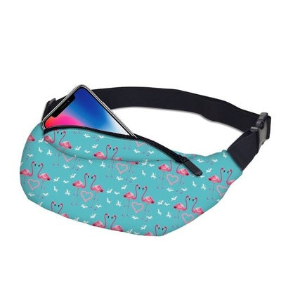 Printed Waist Zipper Bag