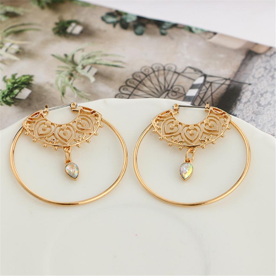 Gold-Colour Big Round Hoop Earrings