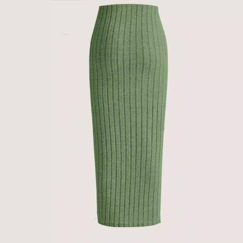 New Style Outerwear Casual Fashionable Versatile Midi Skirt In Light Gray