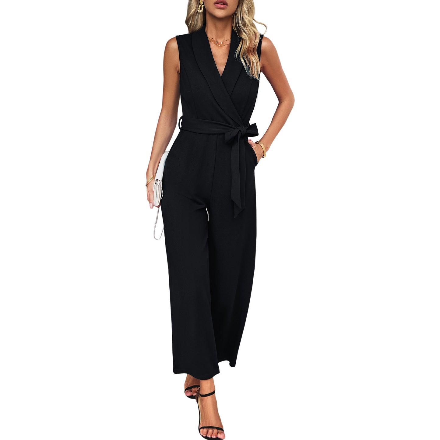 Leisure Commute Trousers - Sleeveless Jumpsuit For Women