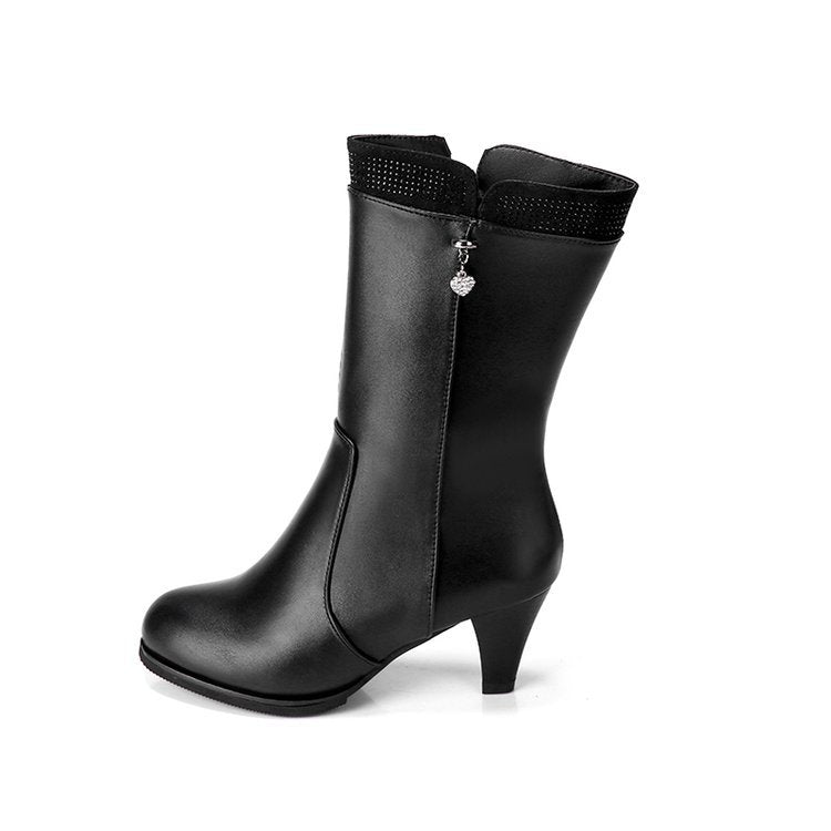 High-Heel Zipper Boots