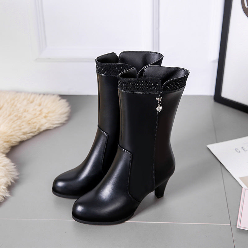 High-Heel Zipper Boots