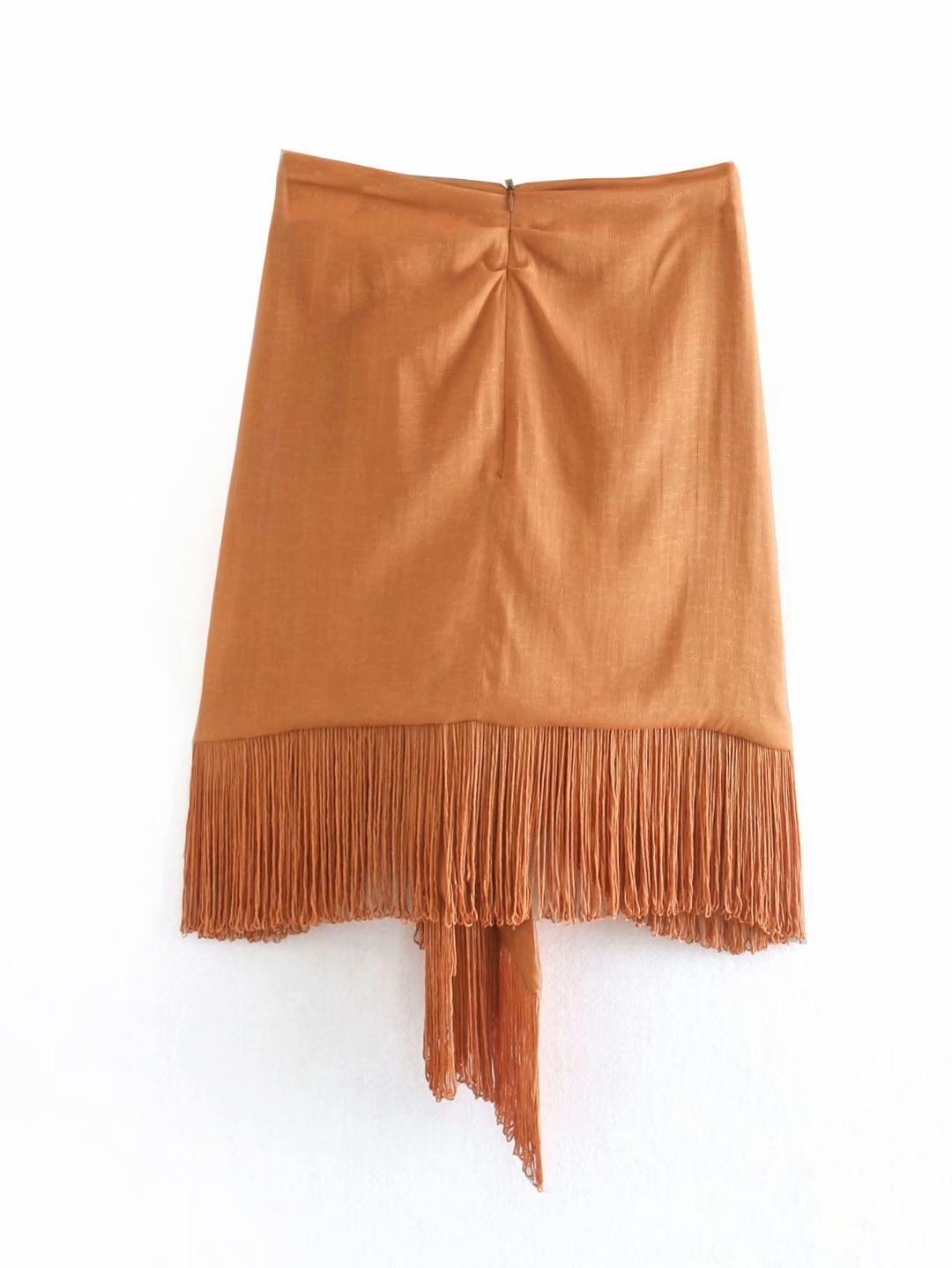 High-Waist Fringed Skirt