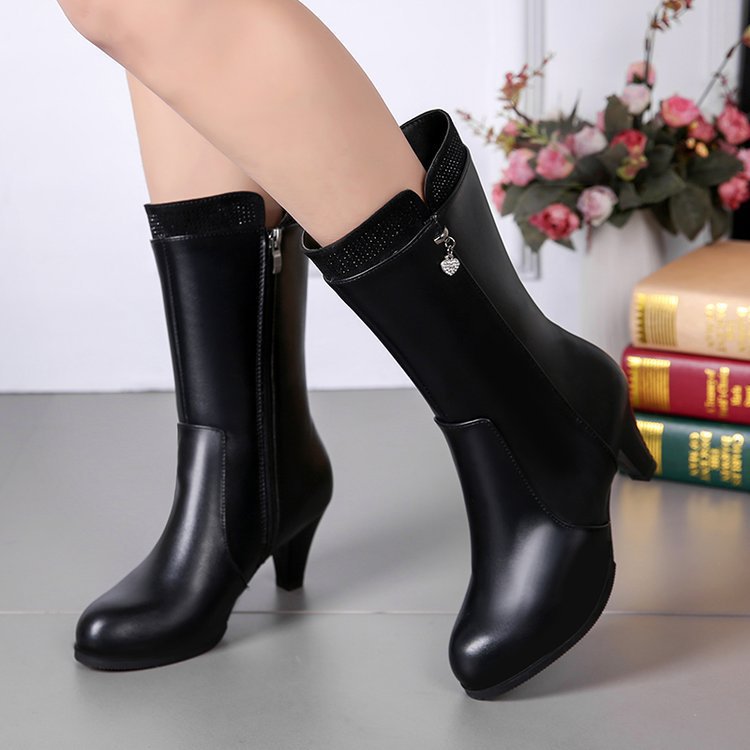 High-Heel Zipper Boots