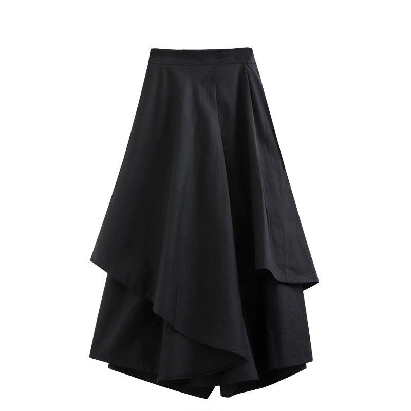 Women's Irregular Ruffle High-Waist Panel Skirt