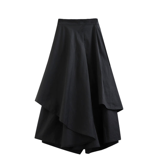 Women's Irregular Ruffle High-Waist Panel Skirt