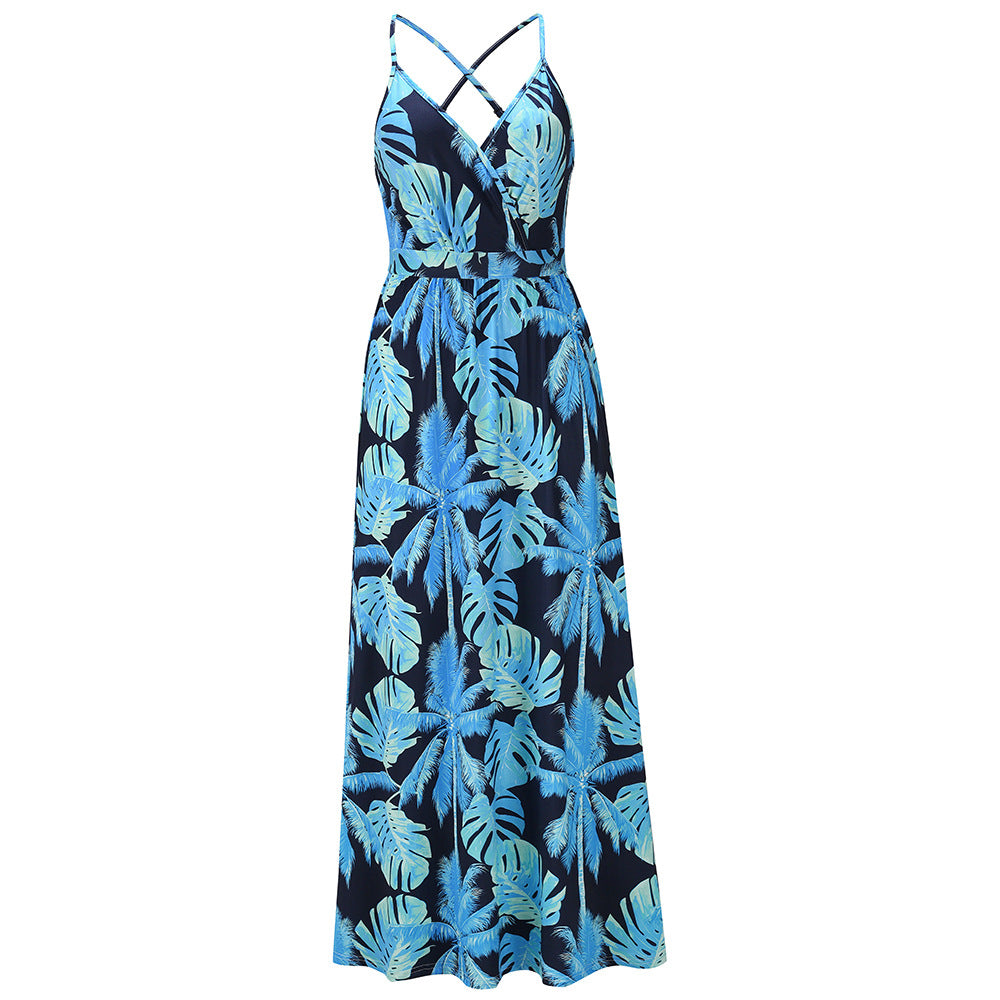 Floral Suspender Beach Dress