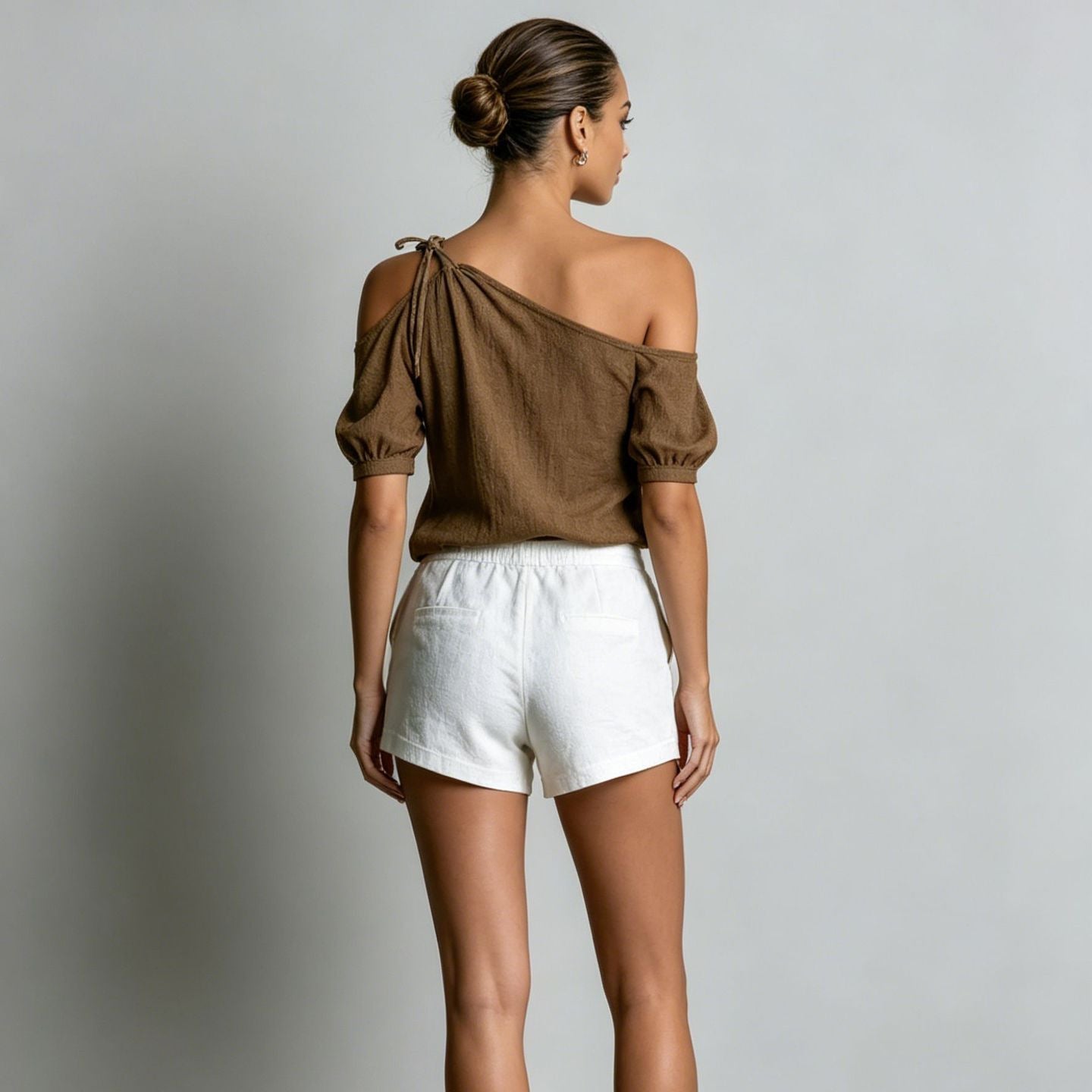 Fashionable Off-Shoulder Short-Sleeve Womens Top