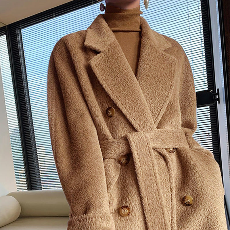 Women's Mid-Length Winter Thick Woollen Cashmere Coat