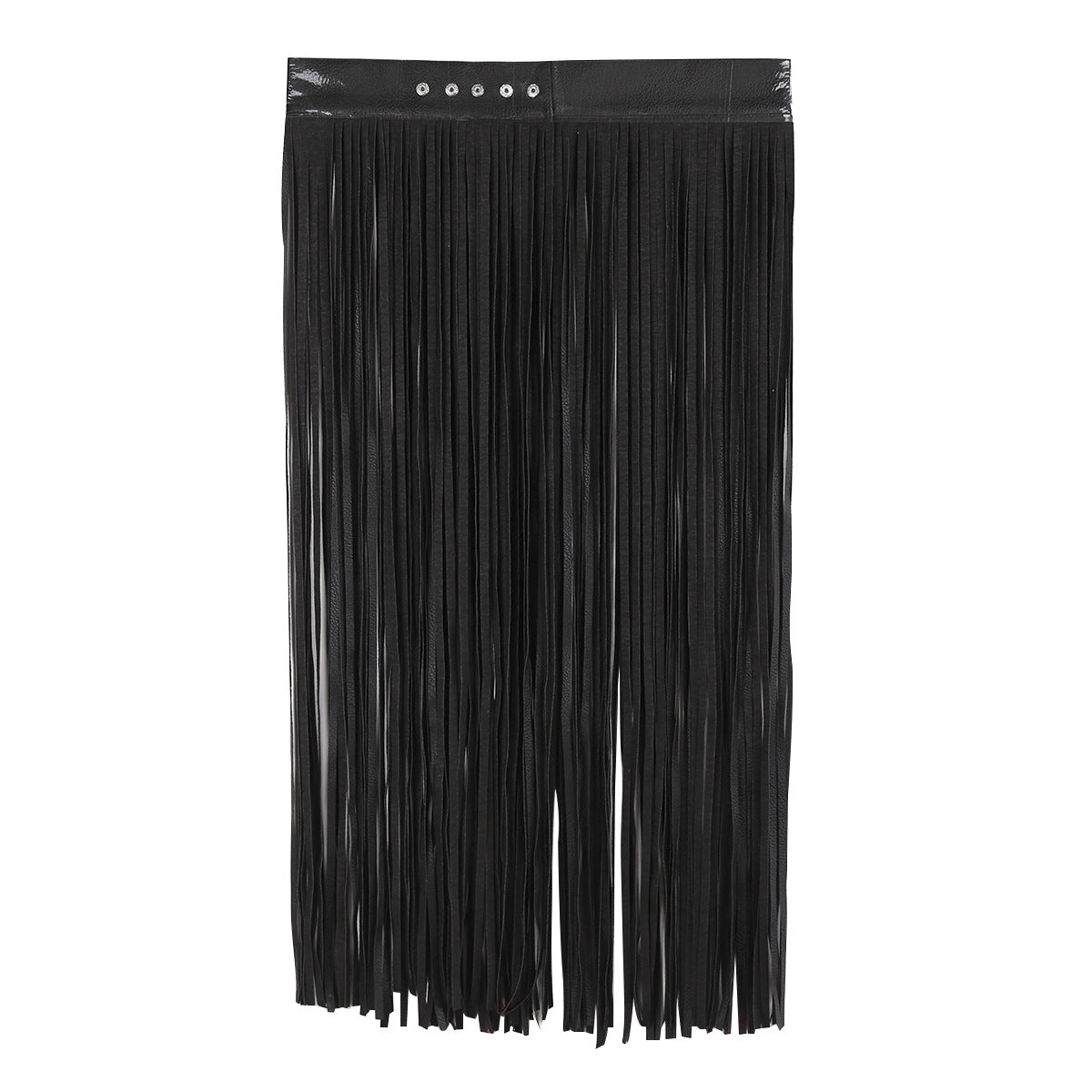 Leather Multiple-Fringe Skirt