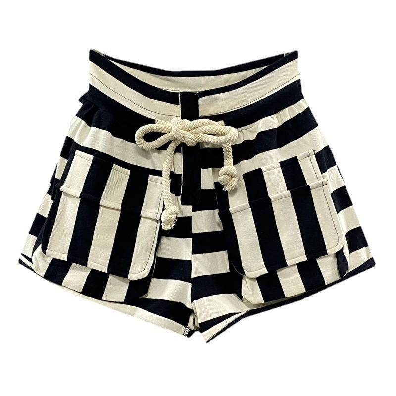 Striped Casual Cargo Ladies' Shorts