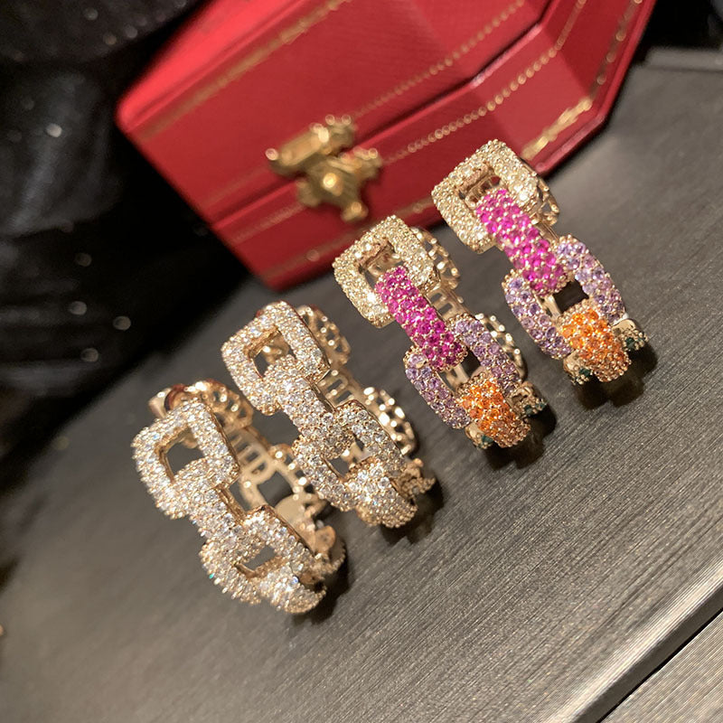 Sweet And Elegant Rainbow Hoop Earrings