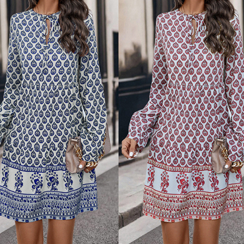 Positioning Printing Loose Dress