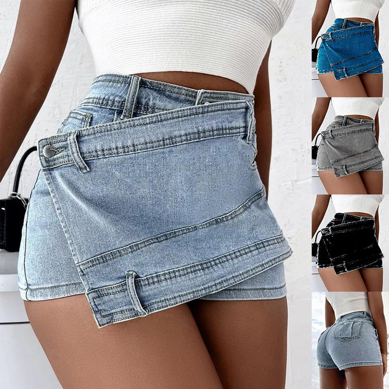 Y2K Street Vintage Denim Shorts Mini Skirt