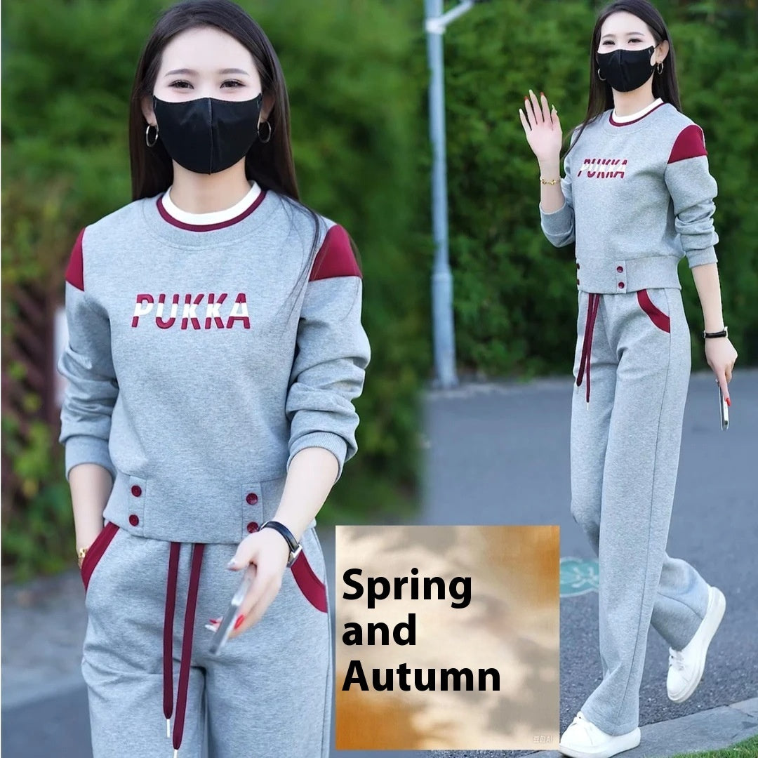 Loose Slimming Wide-leg Pants Two-piece Set