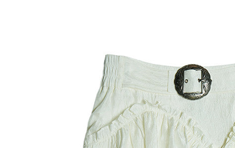 Vintage Low-Rise Embossed White Skirt