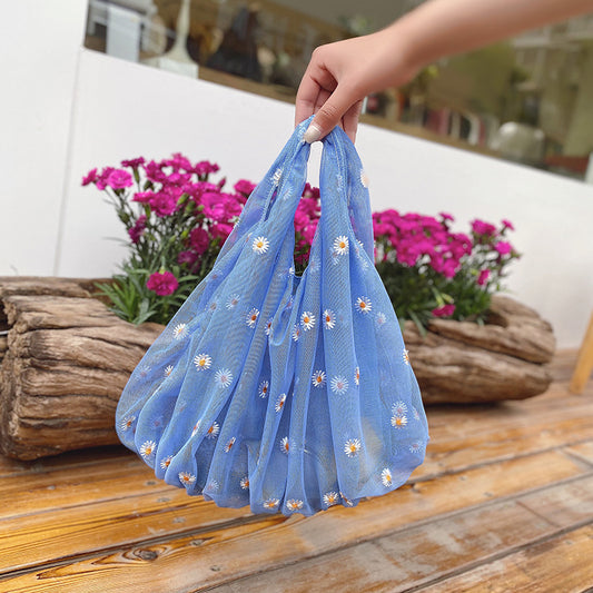 Fancy Embroidered Organza Handbag For Women