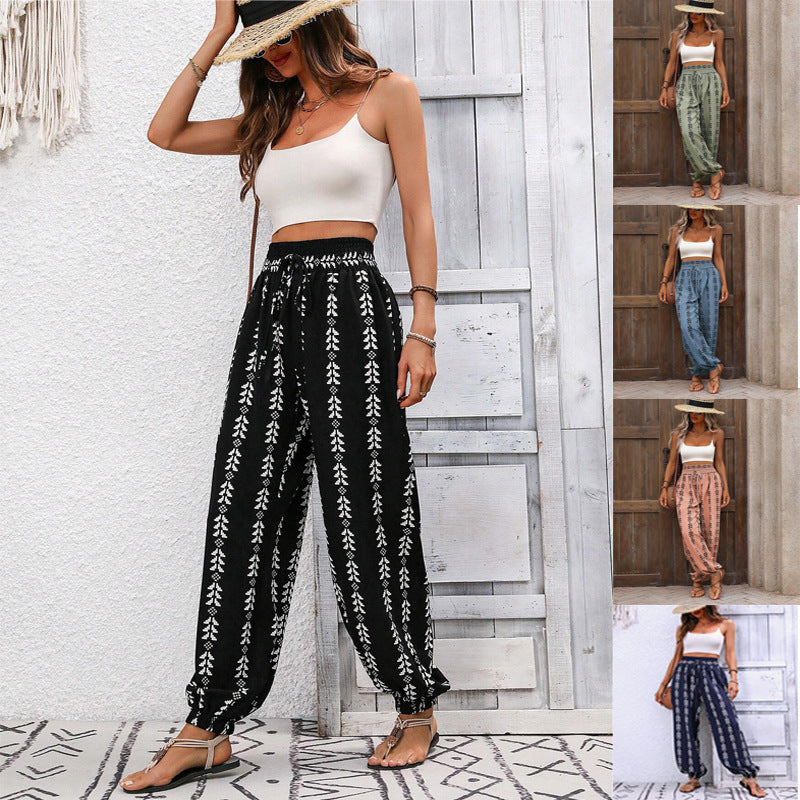 Women's Mesh Wide-Leg Casual Trousers