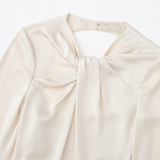 Backless Satin Textured Dress For Women