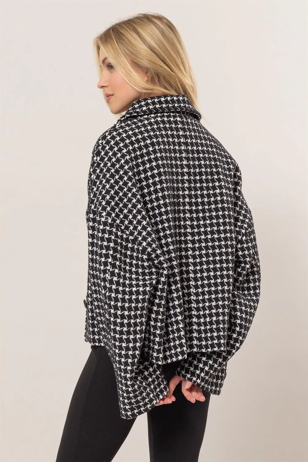 Tweed Plaid Button-Up Jacket - US Only