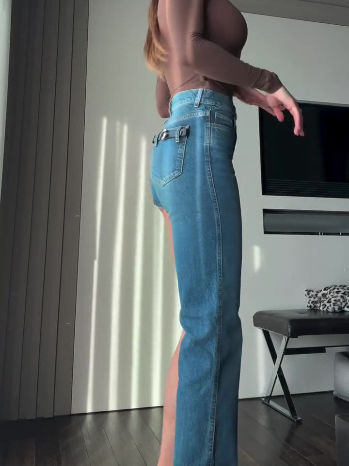Fashion Irregular Jeans - Shorts-Cum-Trousers