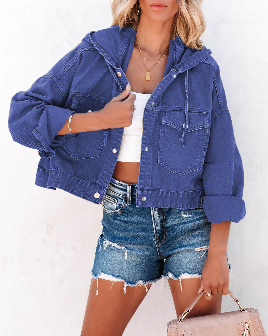 Hooded Washed Denim Jacket